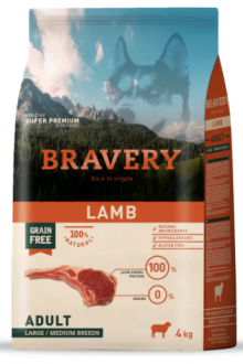 Bravery Kuzulu Orta ve Büyük Irk Tahılsız 4 kg