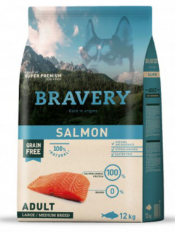 Bravery Orta ve Büyük Irk Somonlu Tahılsız Yetişkin 12 kg