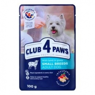 Club4Paws Kuzu Etli Pouch Küçük Irk Yetişkin 100 gr