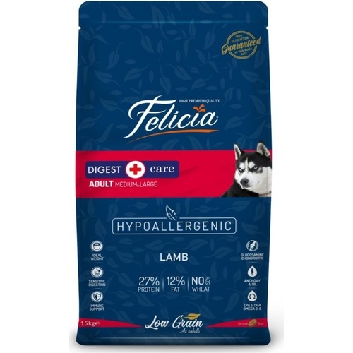 Felicia Az Tahıllı Yetişkin Kuzulu Large Breed Hypoallergenic 15 kg