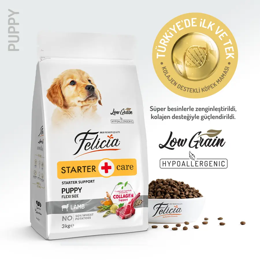 Felicia Yavru Kuzulu Small/Mini Az Tahıllı HypoAllergenic Köpek Maması 3 KG