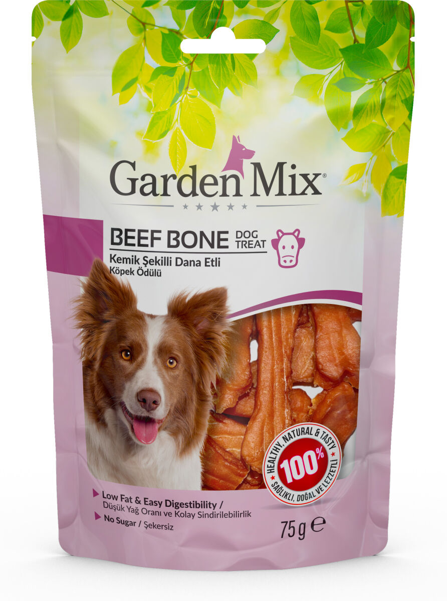 Garden Mix Kemik Şekilli Dana Etli Köpek Ödül Maması 75 g