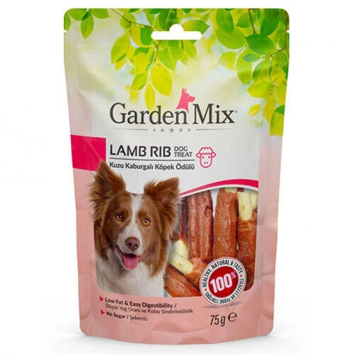 Garden Mix Kuzu Kaburgalı Köpek Ödülü 75 Gr
