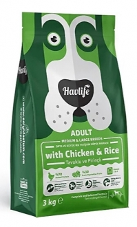 Havlife Tavuklu ve Pirinçli Orta ve Büyük Irk Yetişkin 3 kg