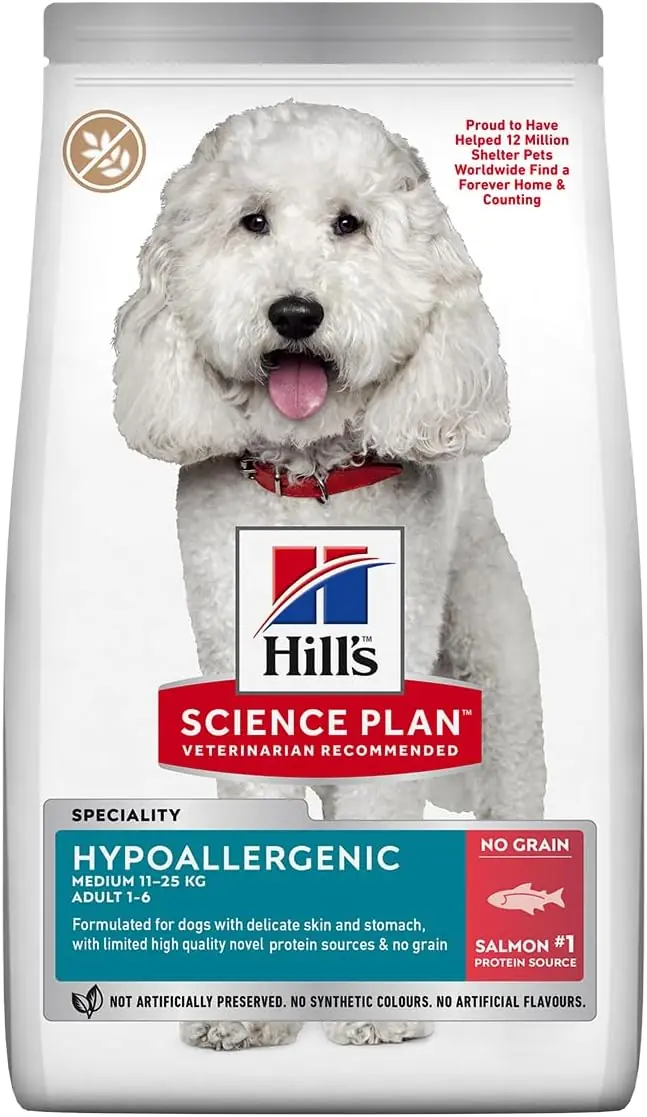 Hill's Hypoallergenic Somonlu Orta Irk Yetişkin Köpek Maması 12 KG
