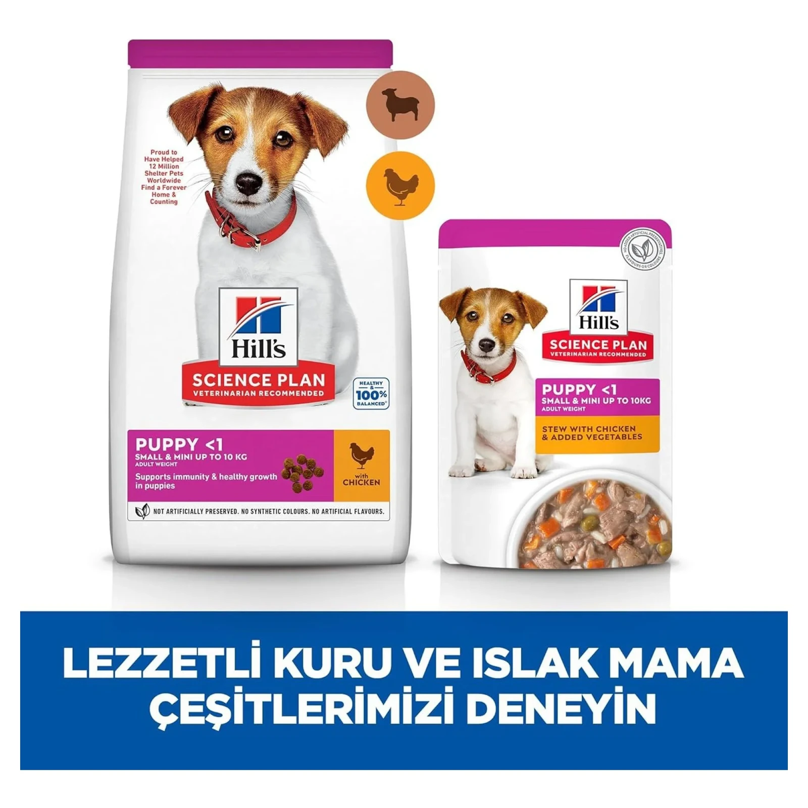 Hill's Pirinç ve Kuzu Etli Küçük ve Mini Irk Yavru Köpek Maması 1.5 KG görsel 4