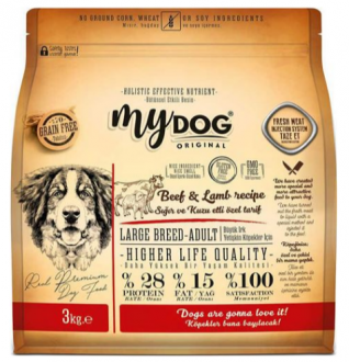 Mydog Original Tahılsız Büyük Irk Sığır ve Kuzu Etli Yetişkin 3 kg