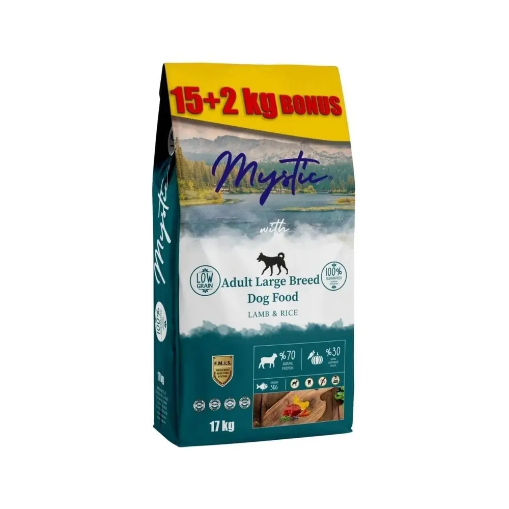 Mystic Düşük Tahıllı Kuzu Etli 17 kg Büyük Irk Yetişkin Köpek Maması