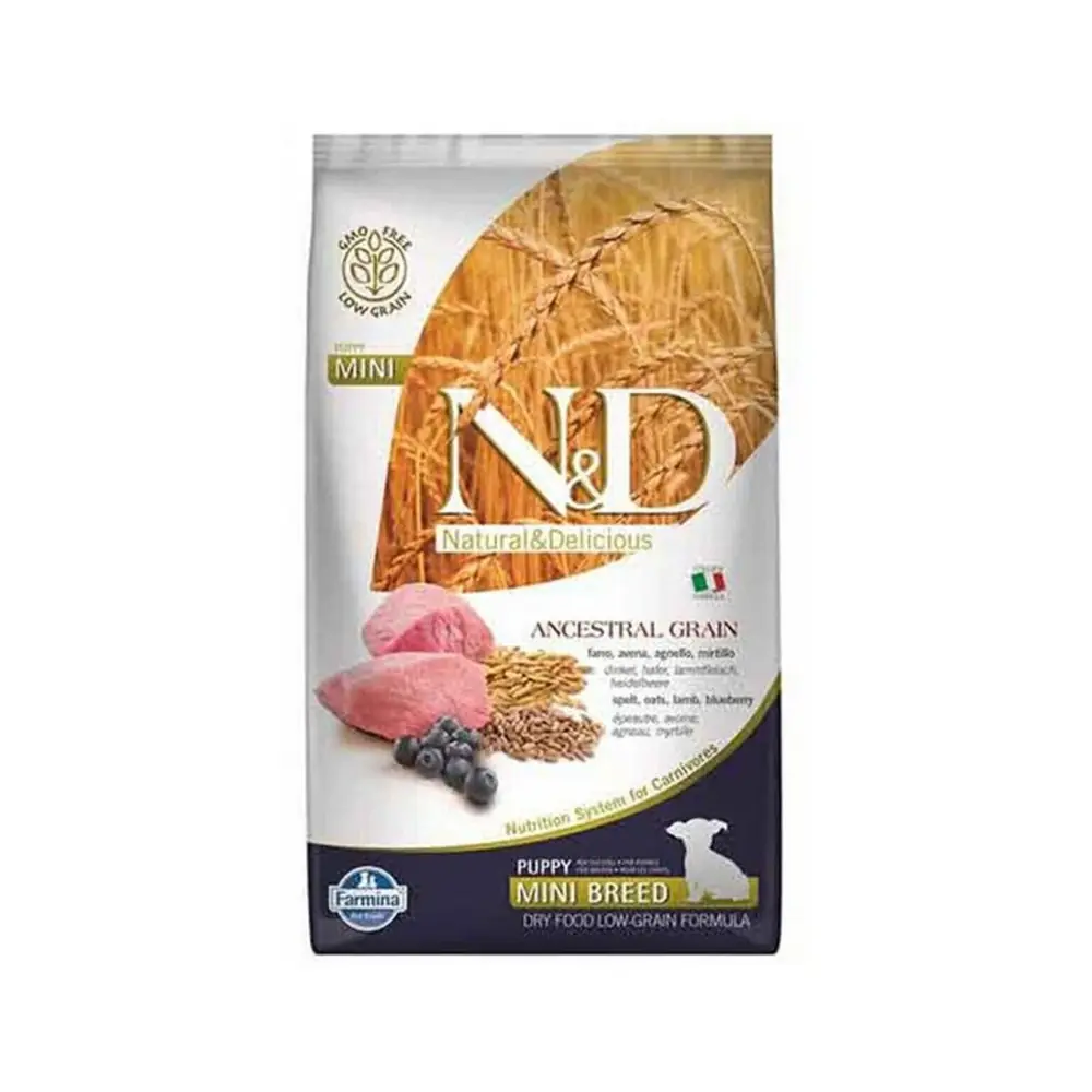 N&D Ancestral Grain Düşük Tahıllı Kuzu Etli ve Yaban Mersinli 7 kg Küçük Irk Yavru Köpek Maması