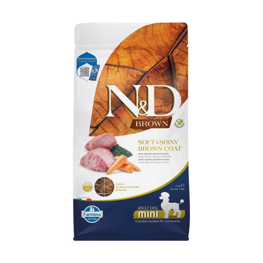 N&D Brown Kuzu Patates Havuç ve Spirulinalı Küçük Irk Yetişkin Köpek Maması 2 kg