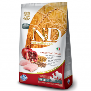 N&D Düşük Tahıllı Adult Medium Tavuklu ve Narlı 12 kg