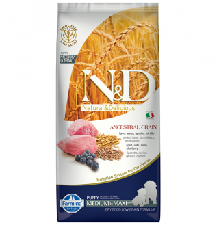 N&D Düşük Tahıllı Medium Maxi Puppy Kuzu Eti ve Yaban Mersini 2.5 kg