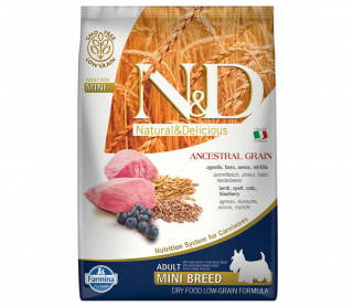 N&D Düşük Tahıllı Mini Adult Kuzulu ve Yaban Mersinli 2.5 kg