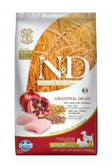 N&D Düşük Tahıllı Tavuk Nar Yaşlı Mini ve Orta Irk 2.5 kg