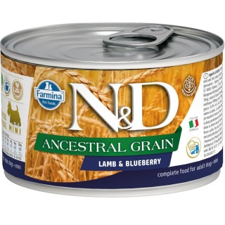 N&D Mini Düşük Tahıllı Kuzu Etli ve Yaban mersini 140 gr