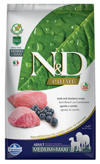 N&D Prime Medium Maxi Tahılsız Kuzu Yaban Mersinli 2.5 kg
