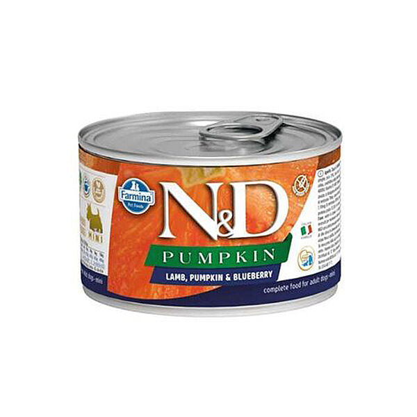 N&D Pumpkin Balkabaklı Kuzu Etli ve Yaban Mersinli Küçük Irk Yetişkin Köpek Yaş Maması 140 gr