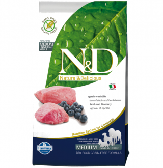 N&D Tahılsız Medium Kuzu Eti ve Yaban Mersini 12 kg