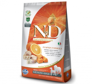 N&D Tahılsız Medium Maxi Balkabağı Morina Balığı ve Portakallı 12 kg