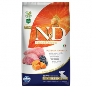 N&D Tahılsız Mini Puppy Balkabağı Kuzu Eti ve Yaban Mersinli 2.5 kg