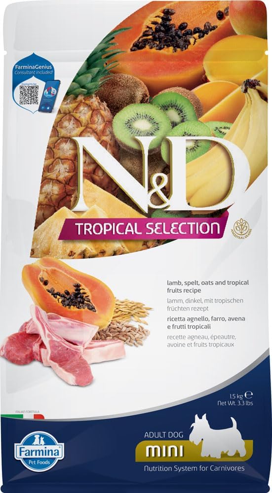 N&D Tropical Selection Kuzu Etli Mini Irk Yetişkin Köpek Maması 1.5 KG