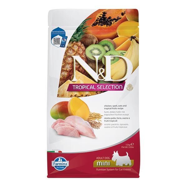 N&D Tropical Selection Tavuk Etli ve Tropikal Meyveli Küçük Irk Yetişkin Köpek Maması 1.5 kg