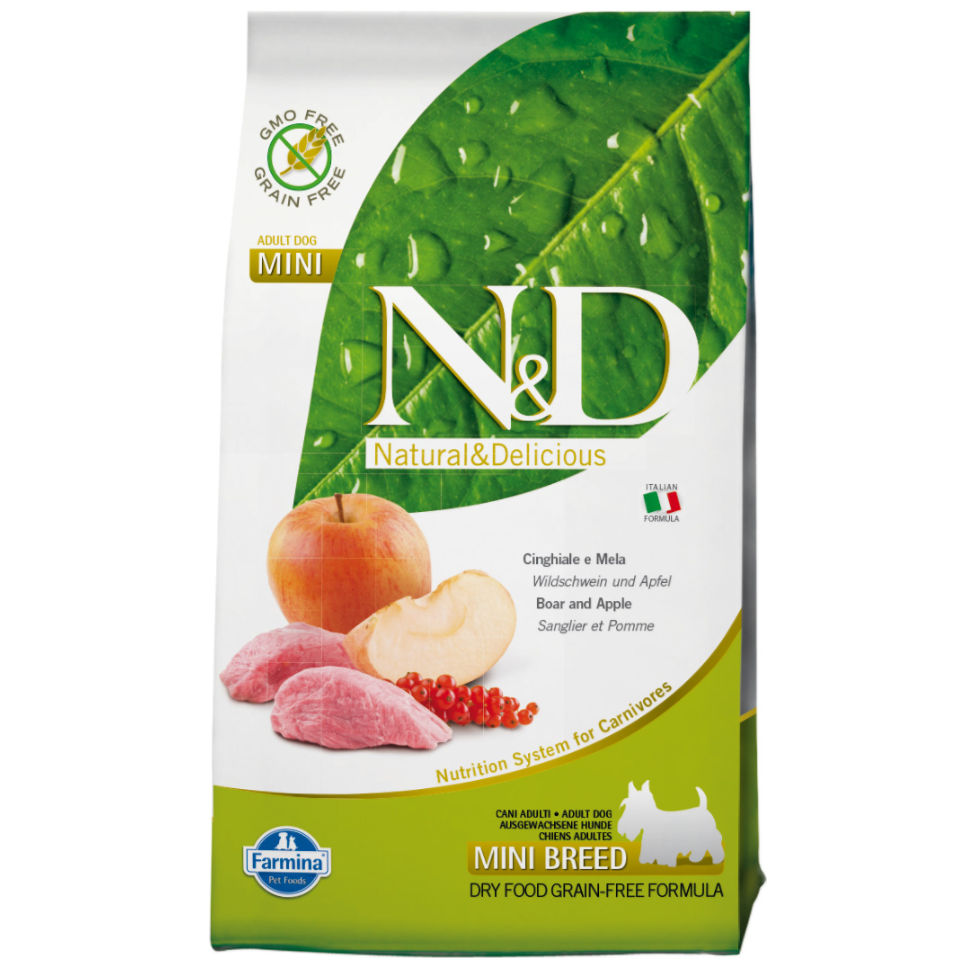 N&D Tahılsız Mini Yaban Domuzu ve Elmalı 2.5 kg