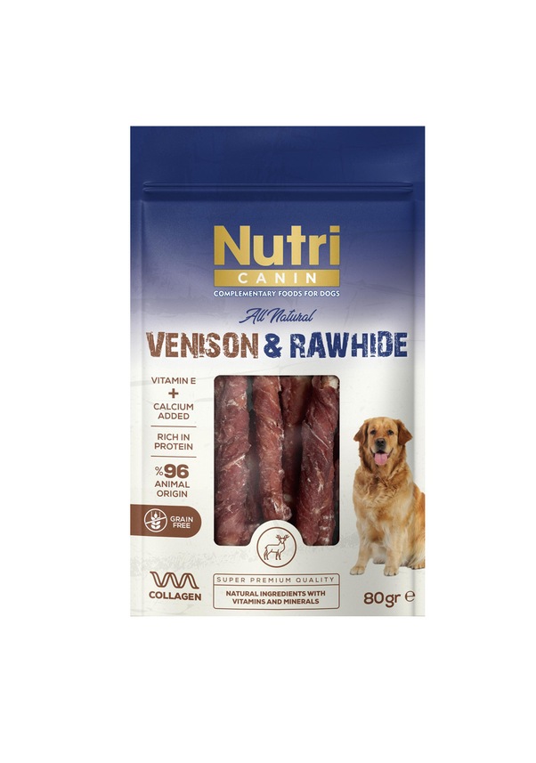 Nutri Canin Venison & Rawhide Geyik Etli Köpek Ödülü 80 GR
