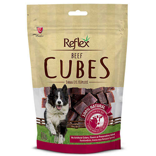 Reflex Biftek Dilim Küp Kurutulmuş Et Köpek Ödülü 80 Gr