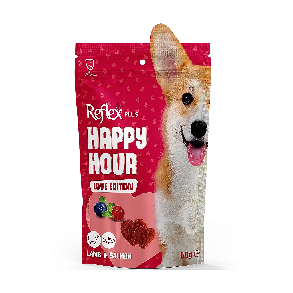 Reflex Plus Happy Hour Love Edition Kuzulu Ve Somonlu Köpek Ödül Maması 60 gr