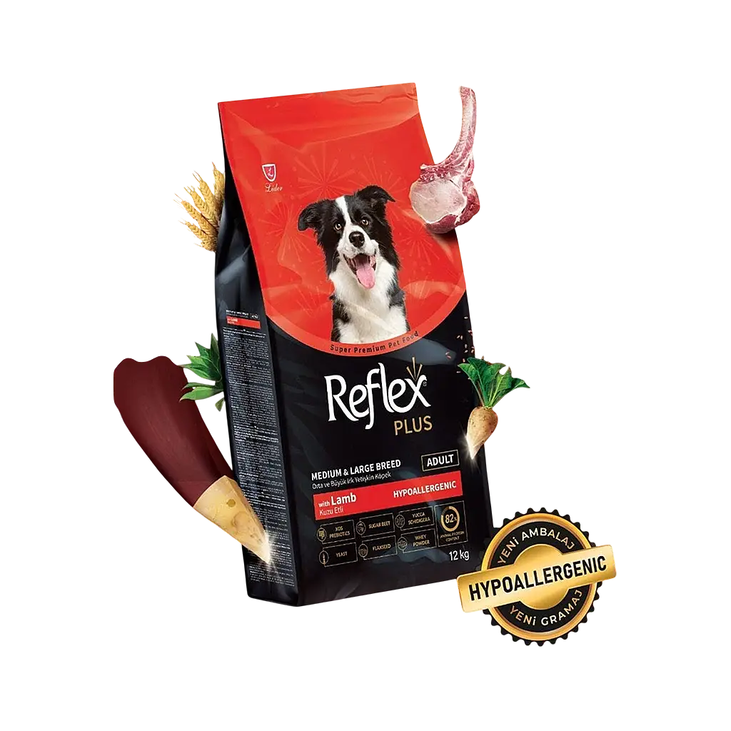Reflex Plus Kuzu Etli Orta Ve Büyük Irk Yetişkin Köpek Maması 12 kg