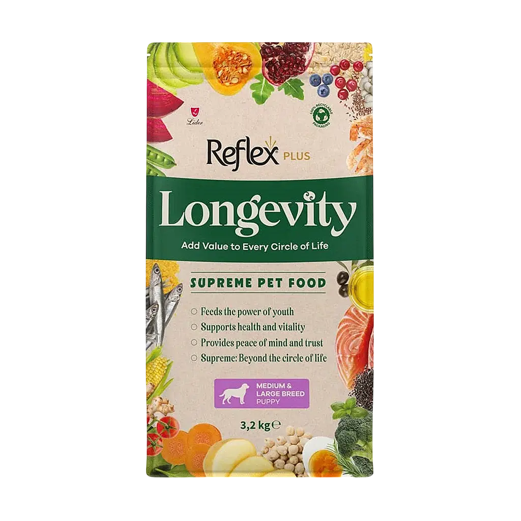 Reflex Plus Longevity Hipoalerjenik Orta ve Büyük Irk Yavru Köpek Maması 3,2 kg