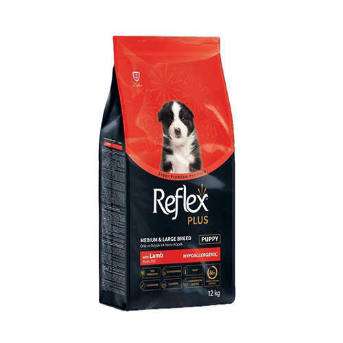 Reflex Plus Orta ve Büyük Irk Kuzulu ve Pirinçli Yavru Köpek Maması 12 Kg