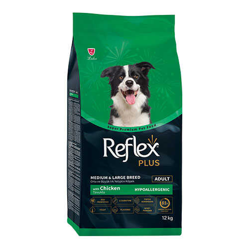 Reflex Plus Orta ve Büyük Irk Tavuklu Yetişkin Köpek Maması 12 Kg