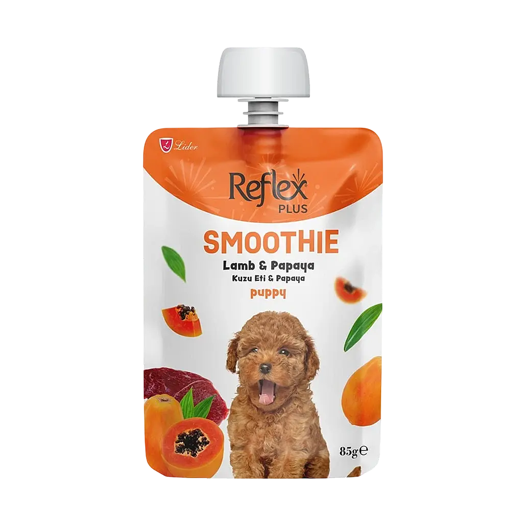 Reflex Plus Smoothie Kuzu Etli ve Papayalı Yavru Köpek Ödül Maması 85 gr