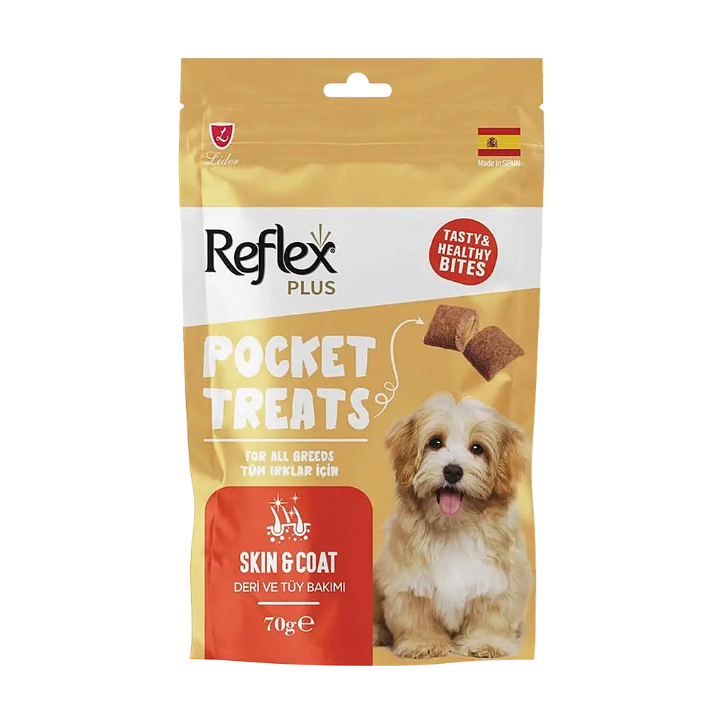 Reflex Pocket Treats Deri ve Tüy Bakımı Destekleyici Köpek Ödül Maması 70 gr