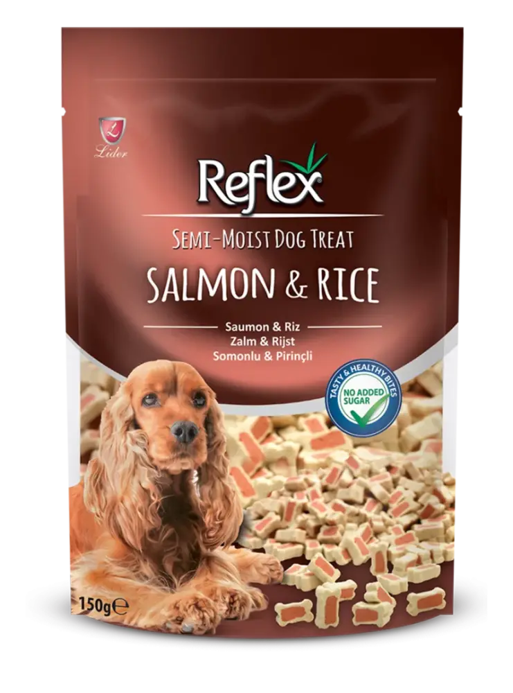Reflex Semi-Moist Köpek Ödülü Somon&Prinç Kalpli Mix 150 Gr