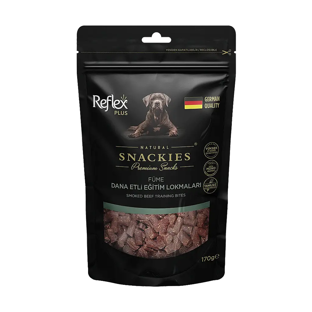 Reflex Snackies Natural Füme Dana Etli Tahılsız Köpek Eğitim Lokmaları 170 gr