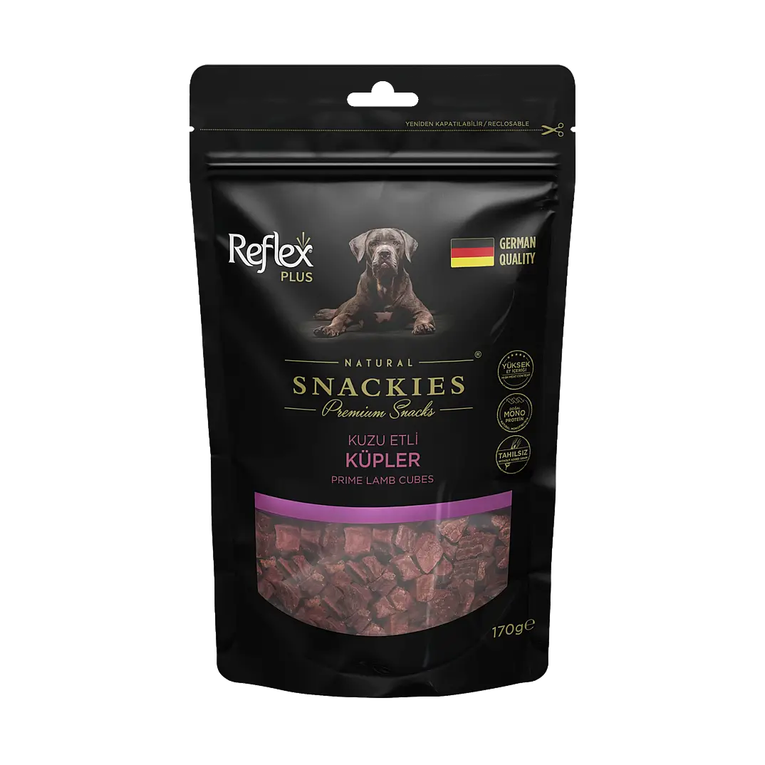 Reflex Snackies Natural Kuzu Etli Küp Tahılsız Köpek Ödül Maması 170 gr