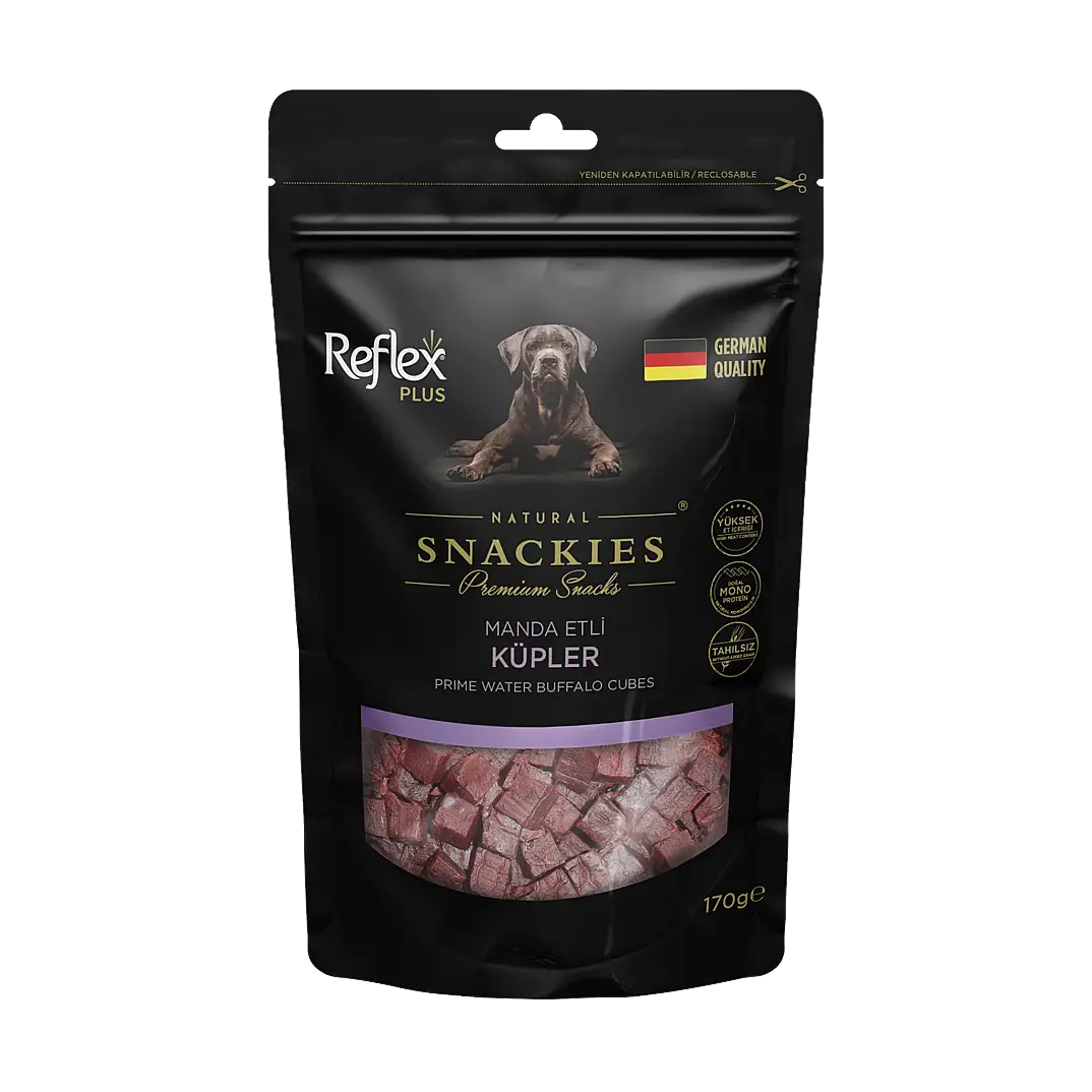 Reflex Snackies Natural Manda Etli Küp Tahılsız Köpek Ödül Maması 170 gr
