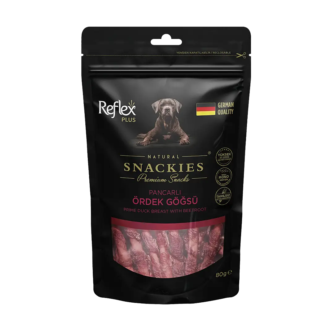 Reflex Snackies Natural Pancarlı Ördek Göğsü Tahılsız Köpek Ödül Maması 80 gr
