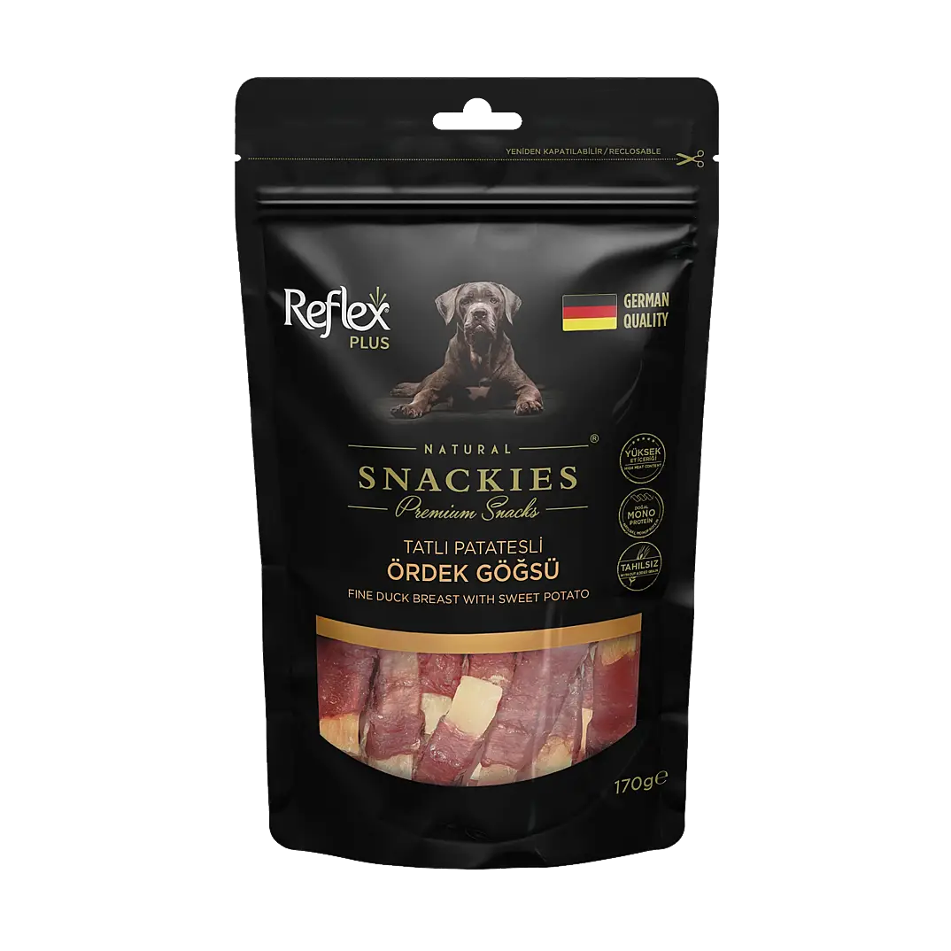 Reflex Snackies Natural Patatesli Ördek Göğsü Tahılsız Köpek Ödül Maması 170 gr