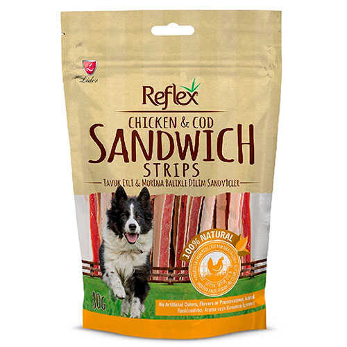 Reflex Tavuklu Balıklı Dilim Sandviç Köpek Ödülü 80 Gr