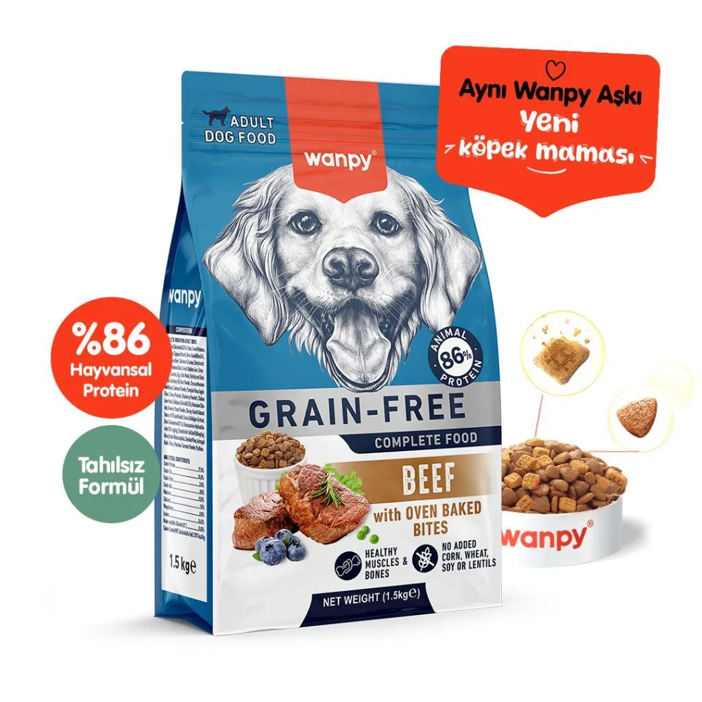 Wanpy Tahılsız Sığır Etli Yetişkin 1.5 kg