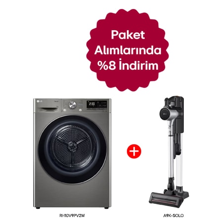 LG 10 KG Isı Pompalı Kurutma Makinesi ve A9K-SOLO Birlikte Alımlarında İndirim - A9KSOLO.RH10P