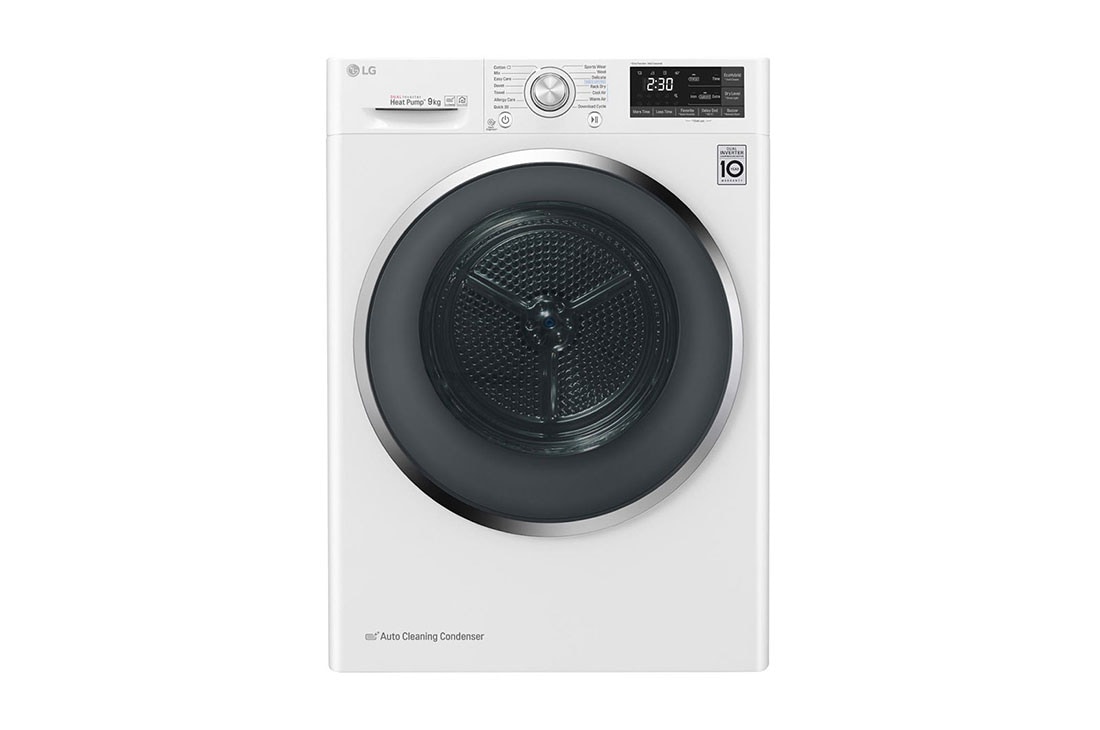 LG 9 Kg Çift İnverter Kurutucu, Kurutma sensörü, Beyaz renk, ThinQ (Wi-Fi) RC90U2AV2W görsel 2