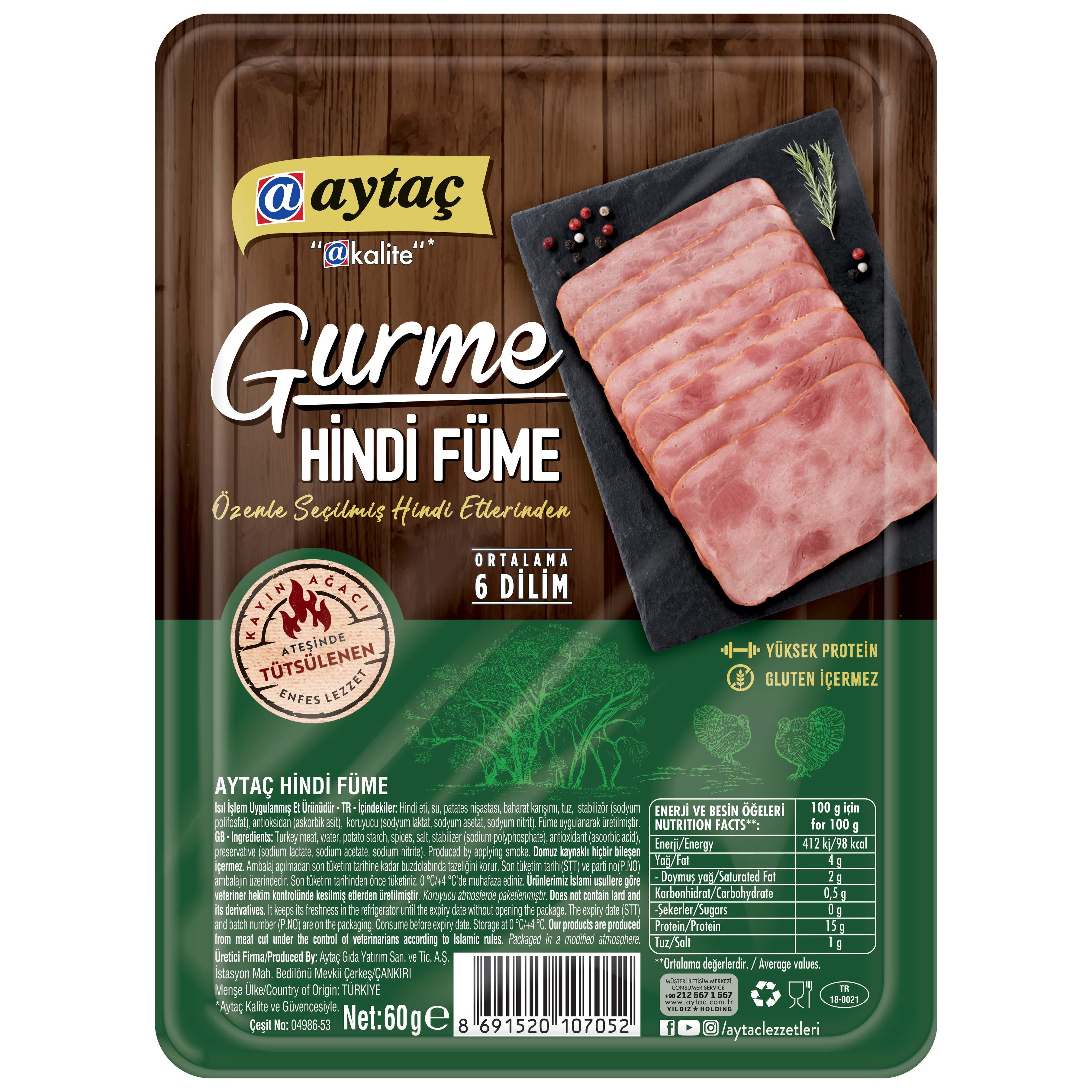 Aytaç Gurme Dilimli Hindi Füme 60 Gr