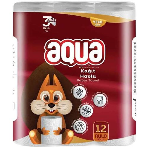 Bambu Aqua Kağıt Havlu 3 Katlı 12 Adet