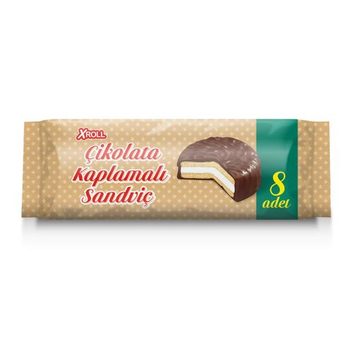 Bisküvi Çikolata Kaplı Marsmallow 8x30 G Xroll