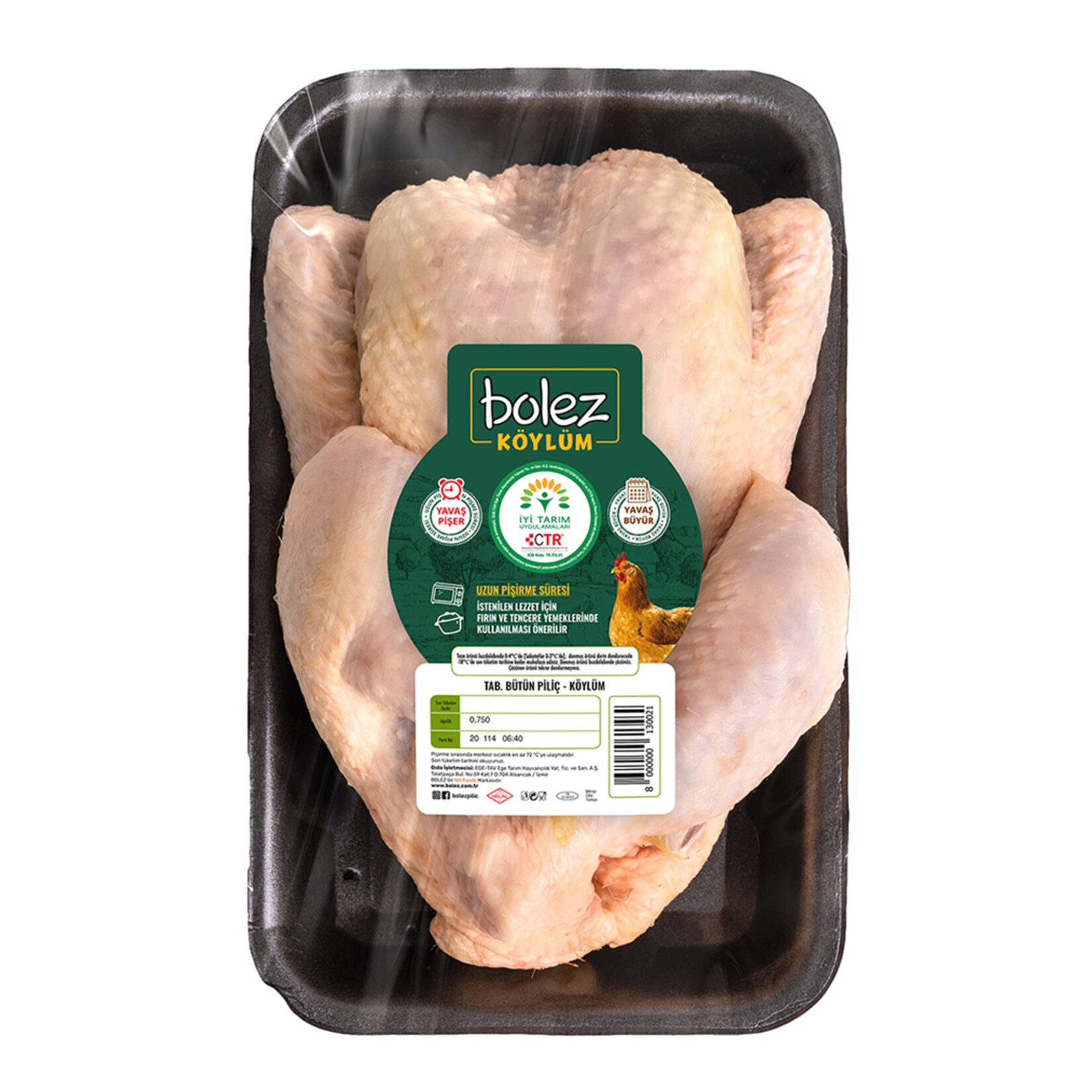 Bolez Köylüm Tabaklı Bütün Piliç 1 Kg